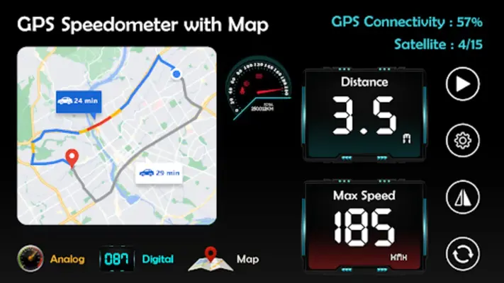 GPS Speedometer HUD Odometer android App screenshot 0